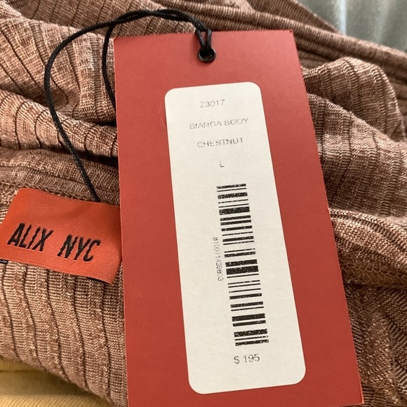 ALIX NYC
Bianca Marled Rib Knit Bodysuit chestnut size L NWT classic elegant - Picture 7 of 14